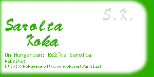 sarolta koka business card